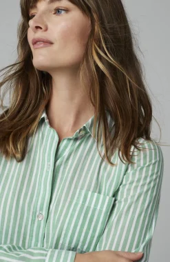 One-Pocket Shirred-Back Shirt
