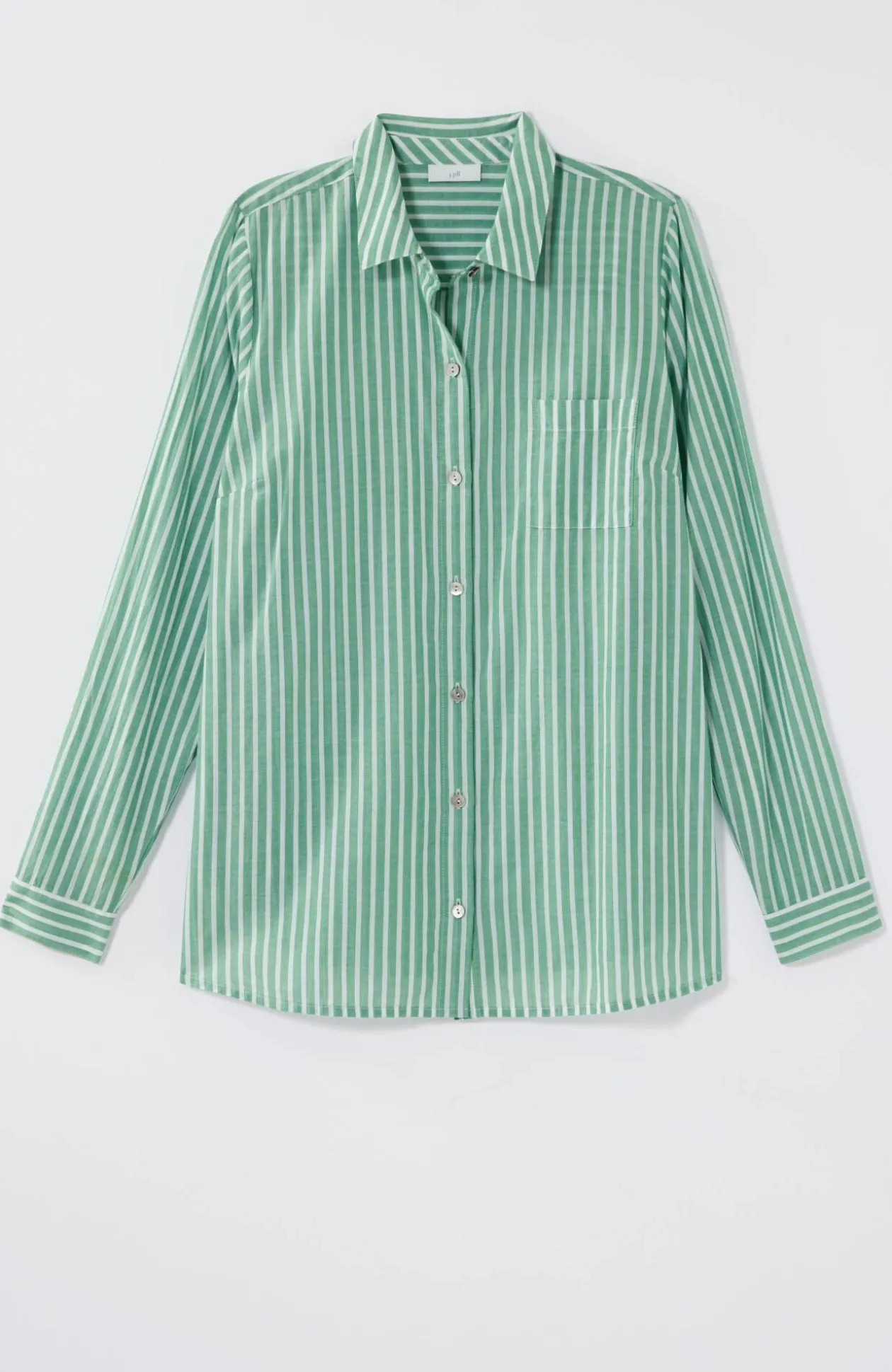 One-Pocket Shirred-Back Shirt