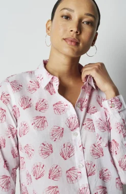 One-Pocket Shirred-Back Shirt