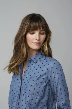 One-Pocket Shirred-Back Shirt