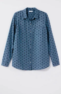 One-Pocket Shirred-Back Shirt