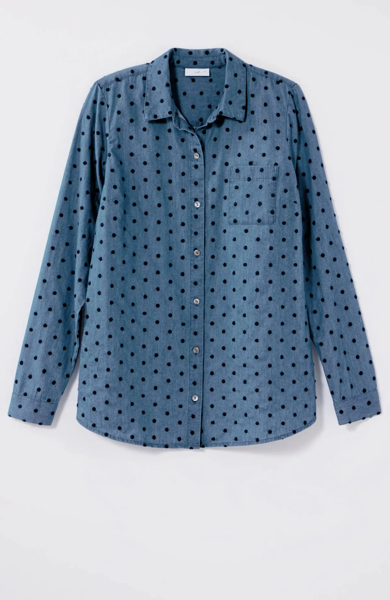 One-Pocket Shirred-Back Shirt