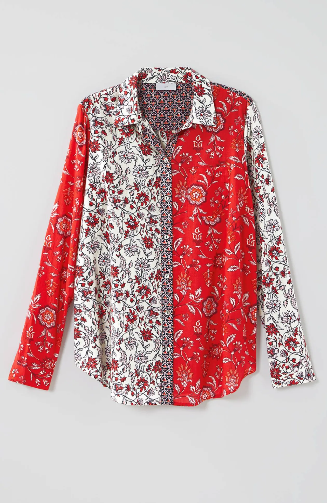 One-Pocket Shirred-Back Shirt