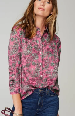 One-Pocket Shirred-Back Shirt