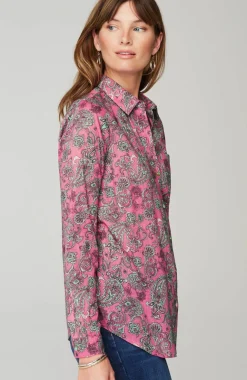 One-Pocket Shirred-Back Shirt