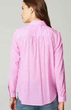 One-Pocket Shirred-Back Shirt