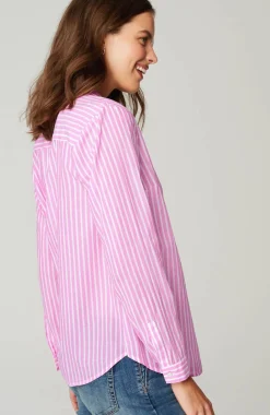 One-Pocket Shirred-Back Shirt