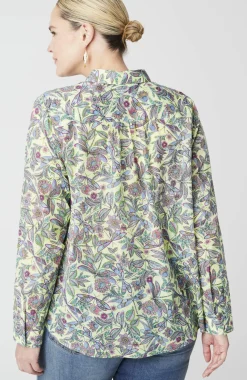 One-Pocket Shirred-Back Shirt