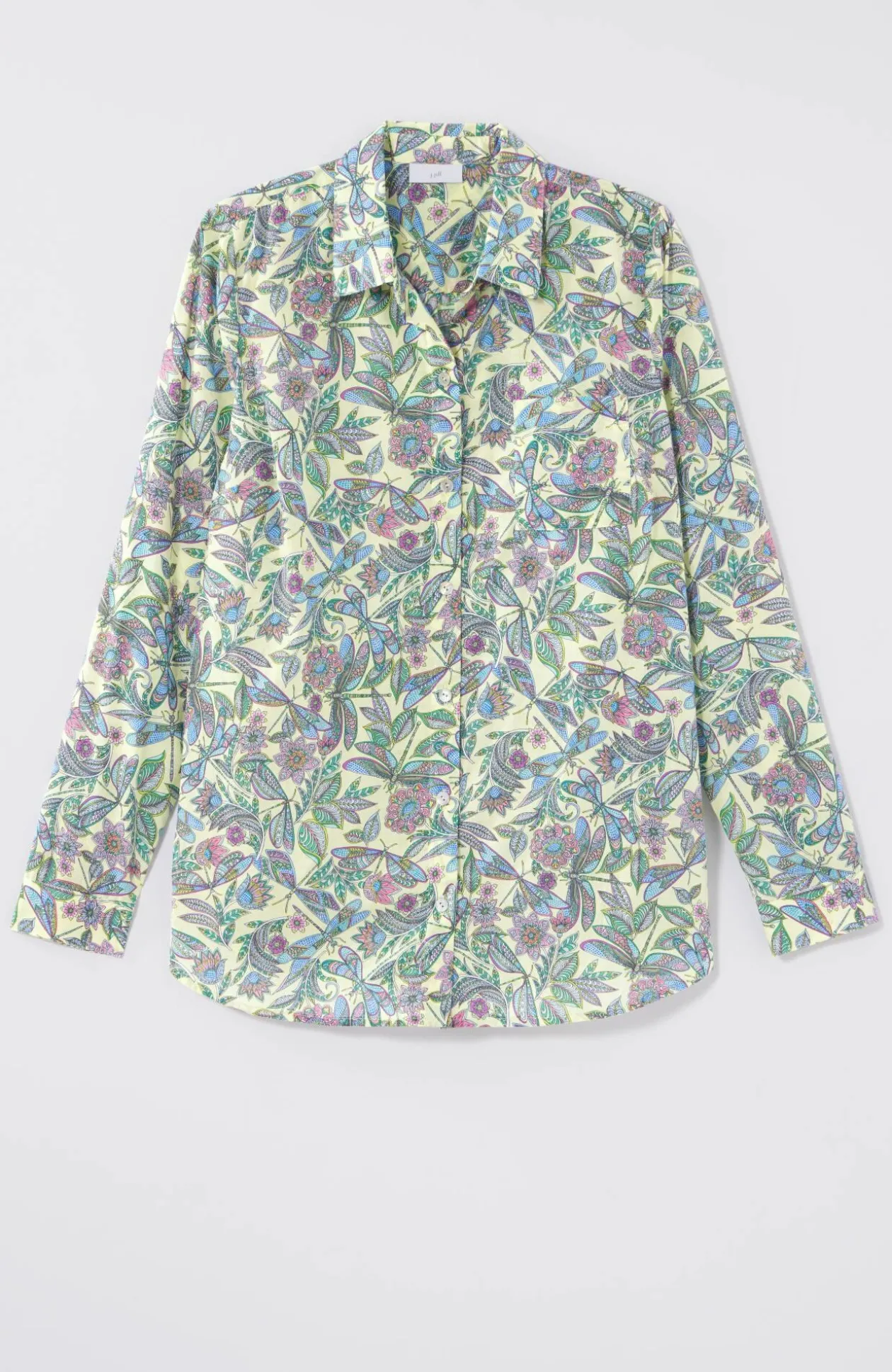 One-Pocket Shirred-Back Shirt