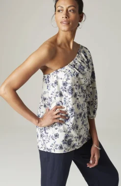 One-Shoulder Puff-Sleeve Top
