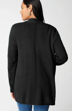 Open-Front Shawl-Collar Cardi