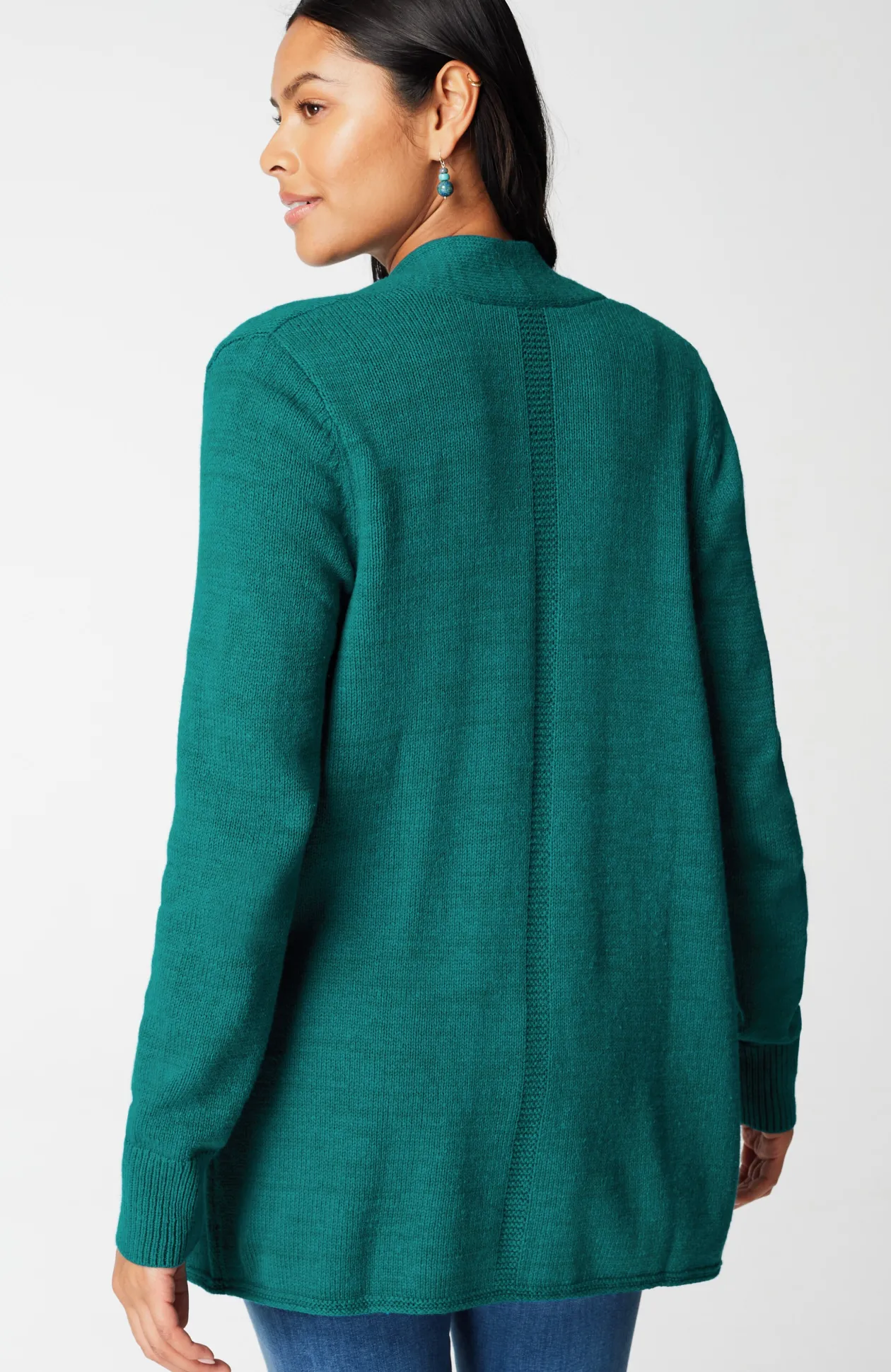 Open-Front Shawl-Collar Cardi