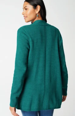 Open-Front Shawl-Collar Cardi