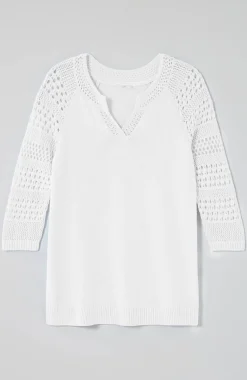 Open-Stitch-Sleeves Sweater