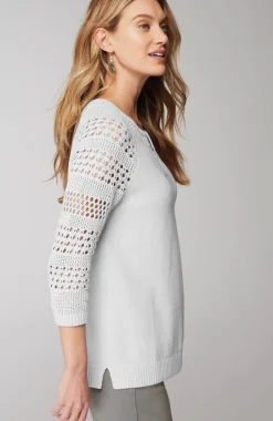 Open-Stitch-Sleeves Sweater