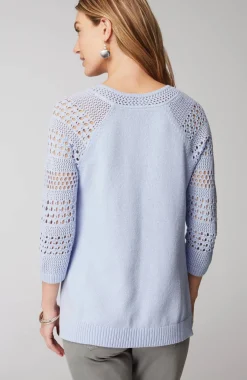 Open-Stitch-Sleeves Sweater