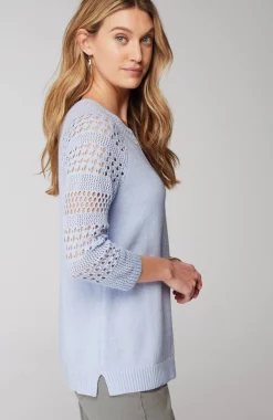 Open-Stitch-Sleeves Sweater