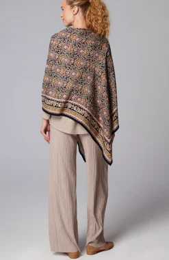 Ornate Floral Asymmetric Poncho