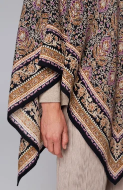 Ornate Floral Asymmetric Poncho