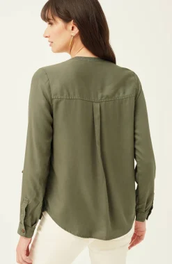 Overdyed Button-Front Camp Shirt