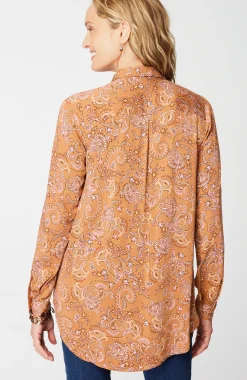 Paisley-Printed Satin Tunic
