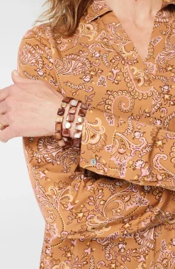 Paisley-Printed Satin Tunic