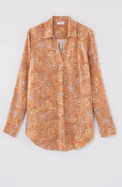 Paisley-Printed Satin Tunic