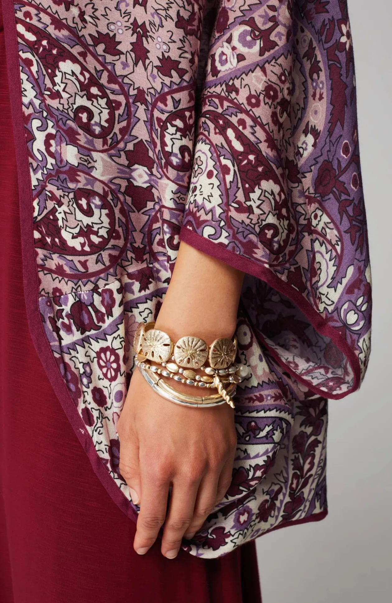 Paisley-Printed Shrug