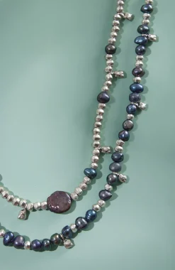 Peacock Pearl Statement Necklace