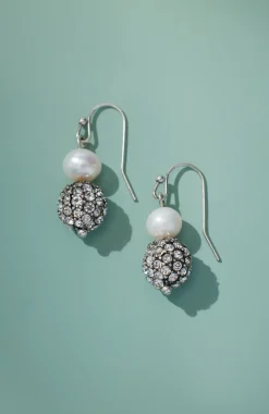 Pearl & Pavé Drop Earrings