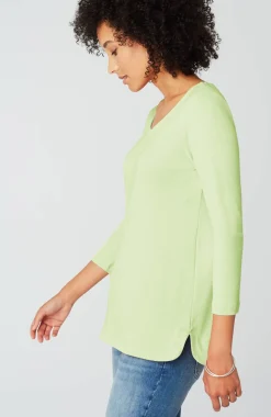 Pima 3/4-Sleeve V-Neck Tee
