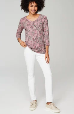 Pima 3/4-Sleeve V-Neck Tee