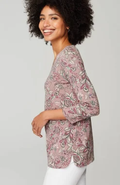 Pima 3/4-Sleeve V-Neck Tee