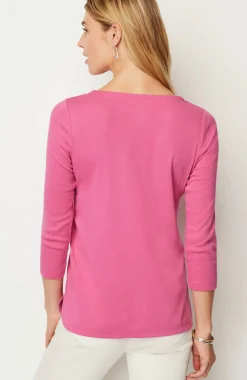 Pima 3/4-Sleeve V-Neck Tee