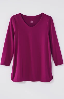 Pima 3/4-Sleeve V-Neck Tee
