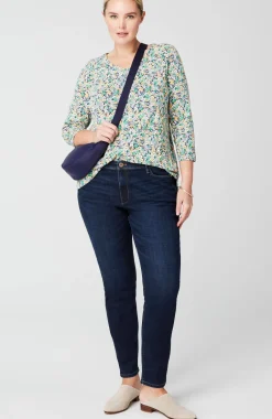 Pima 3/4-Sleeve V-Neck Tee