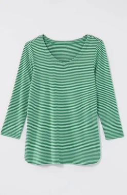 Pima 3/4-Sleeve V-Neck Tee