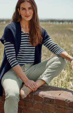 Pima 3/4-Sleeve V-Neck Tee