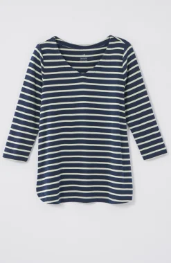 Pima 3/4-Sleeve V-Neck Tee