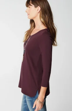 Pima 3/4-Sleeve V-Neck Tee