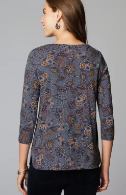 Pima 3/4-Sleeve V-Neck Tee