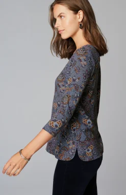 Pima 3/4-Sleeve V-Neck Tee
