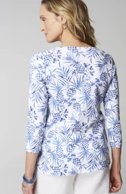 Pima 3/4-Sleeve V-Neck Tee