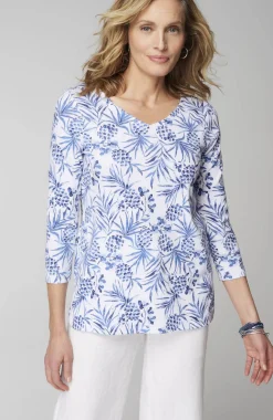 Pima 3/4-Sleeve V-Neck Tee