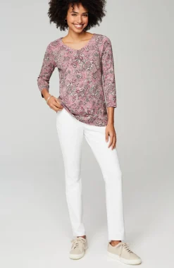 Pima 3/4-Sleeve V-Neck Tee
