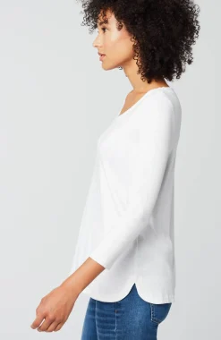 Pima 3/4-Sleeve V-Neck Tee