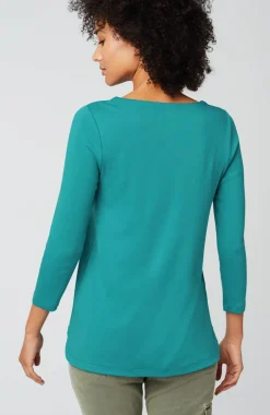 Pima 3/4-Sleeve V-Neck Tee