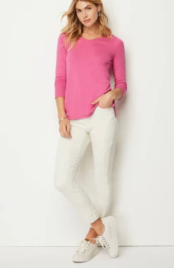 Pima 3/4-Sleeve V-Neck Tee