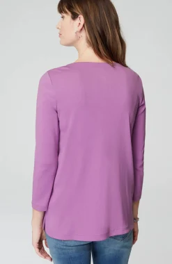 Pima 3/4-Sleeve V-Neck Tee