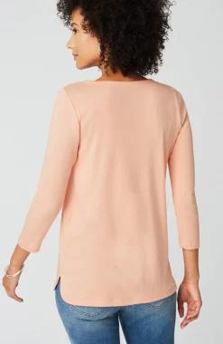 Pima 3/4-Sleeve V-Neck Tee